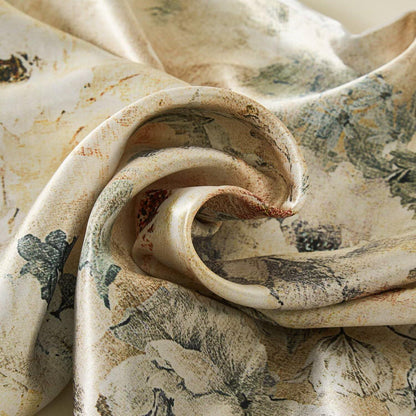 Satin Bettwäsche Set 135x200 cm - Blumenmuster Vintage Stil
