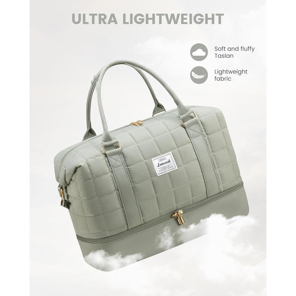 Reisetasche Damen mit Schuhfach & Nassfach, Kliniktasche M Grün