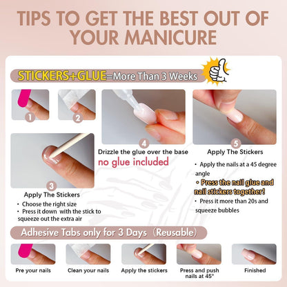 Glitzernde Altrosa Press On Nails – Mandelform, 24 Stück