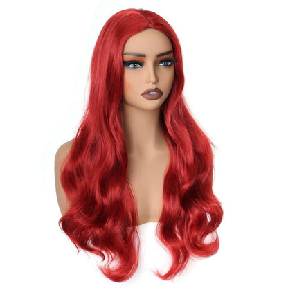 Lange gewellte rote Perücke Damen – 65cm, Synthetisch, Cosplay & Party