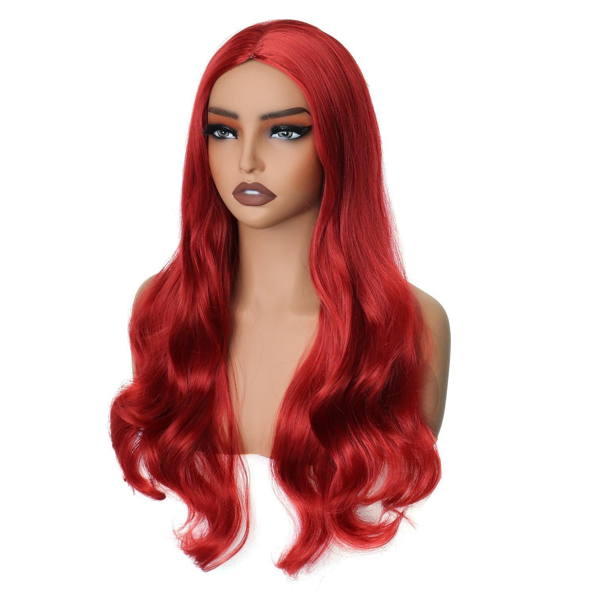 Lange gewellte rote Perücke Damen – 65cm, Synthetisch, Cosplay & Party