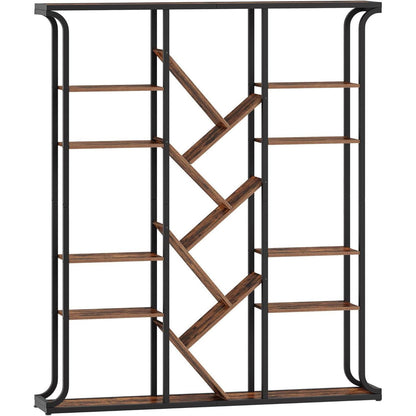 Baumförmiges Bücherregal 6-Tier, Vintage Braun-Schwarz