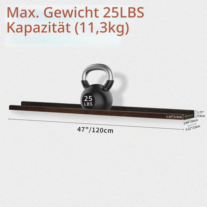Schweberegal aus Massivholz mit Schutzleiste, 2er-Set Walnuss