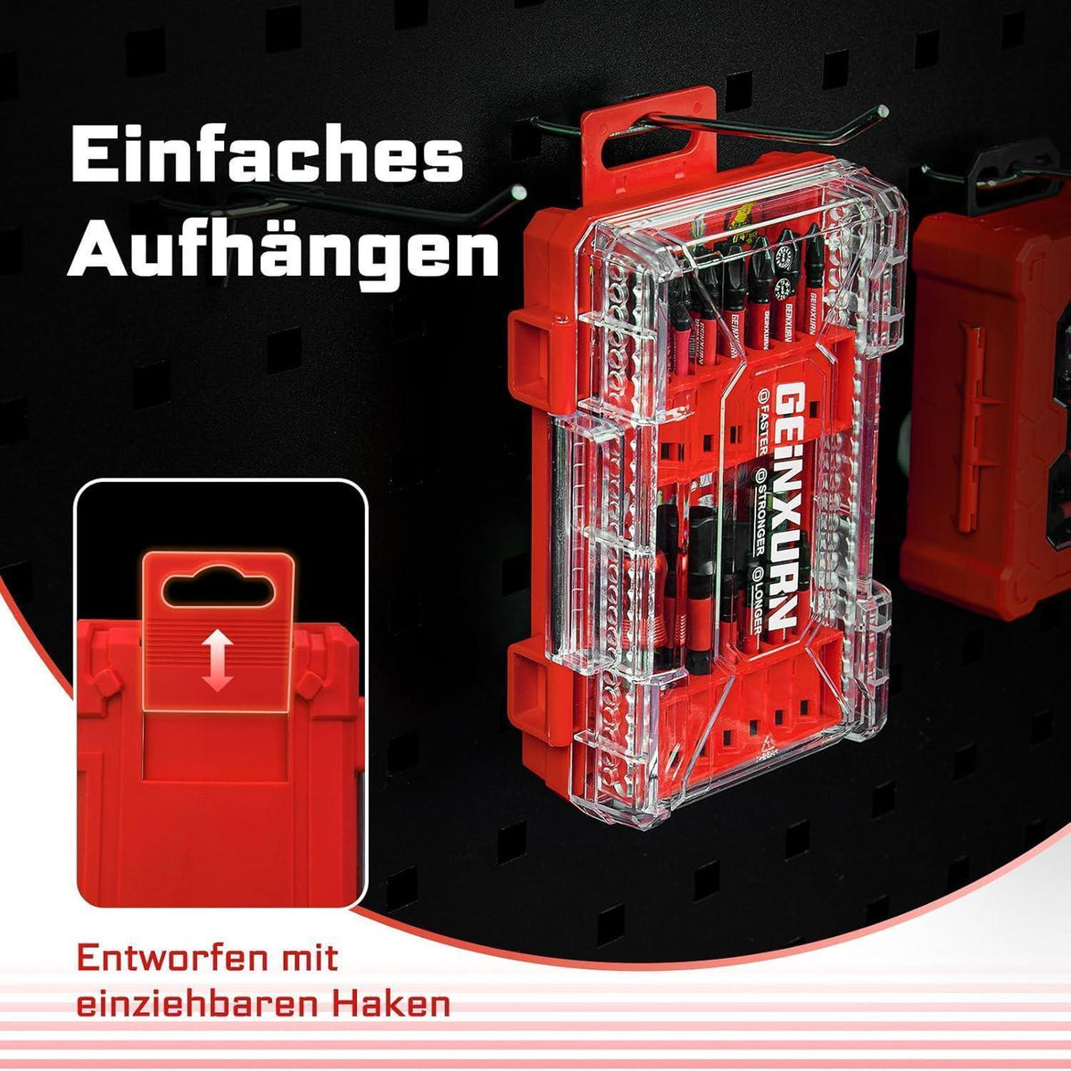 27-teiliger Schlagfester Schrauberbitsatz S2 Stahl mit Halter