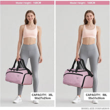 Sport- und Reisetasche 50L mit Schuhfach & Nassfach, wasserdicht, rosa