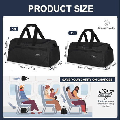 Sport- und Reisetasche 50L mit Schuhfach, wasserdicht
