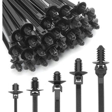 150x Kabelbinder Push Mount Set – 5 Typen für Auto & Haushalt