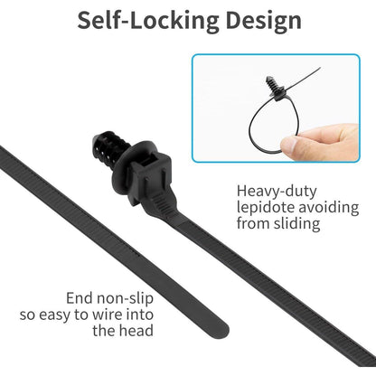 150x Kabelbinder Push Mount Set – 5 Typen für Auto & Haushalt