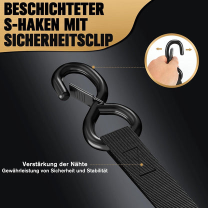 2x Spanngurte 6m mit Ratsche – TÜV/GS geprüft & sicher