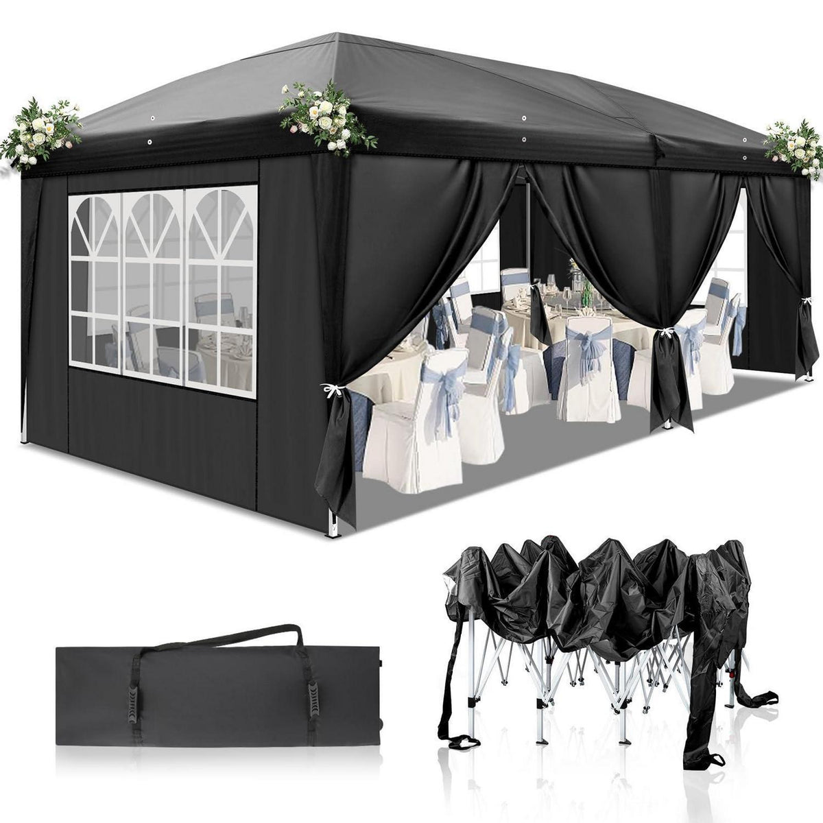 3x6m Faltpavillon – Wasserdicht, Stabil & UV-Schutz für Garten & Camping