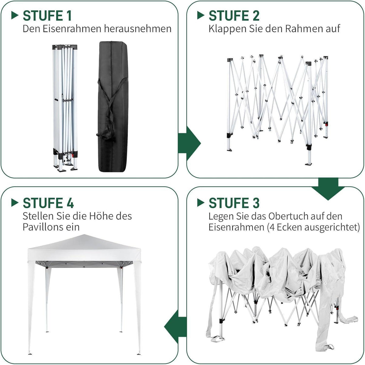 Faltpavillon 2x2m – Wasserdicht, Stabil & UV-Schutz für Garten & Camping