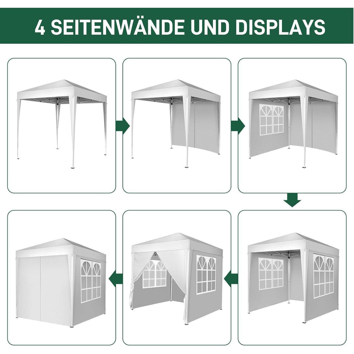 Faltpavillon 2x2m – Wasserdicht, Stabil & UV-Schutz für Garten & Camping