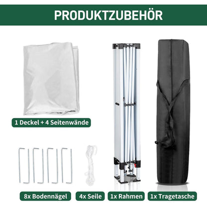Faltpavillon 2x2m – Wasserdicht, Stabil & UV-Schutz für Garten & Camping