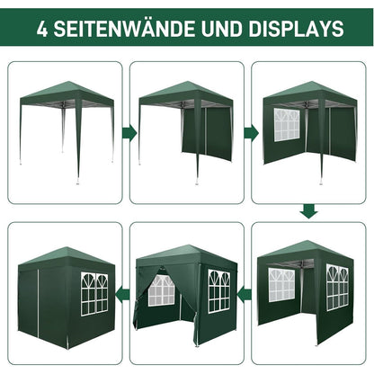 Faltpavillon 2x2m – Wasserdicht, Stabil & UV-Schutz für Garten & Camping