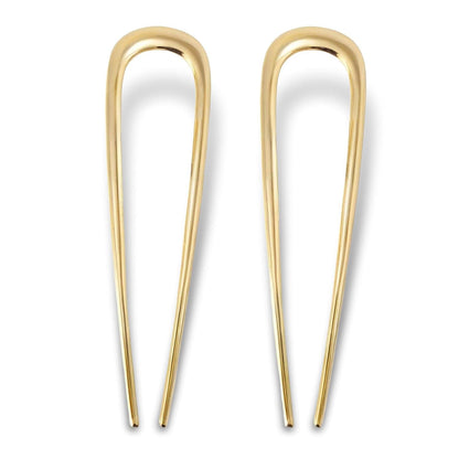 Französische Haarnadeln goldfarben Metall Chignon U-förmige Damen 2