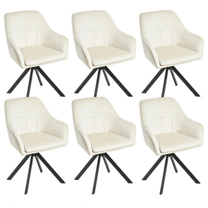 Drehbarer Esszimmerstuhl 6er Set Creme – Komfortabler Polsterstuhl