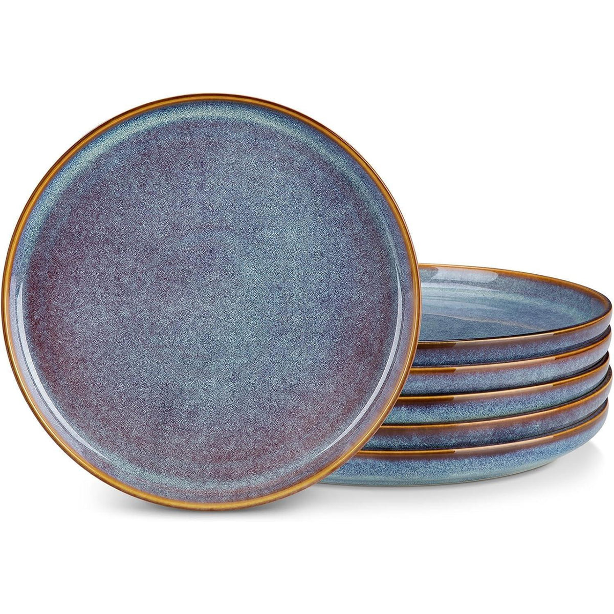 Speiseteller 6er Set 26cm Lavendelblau Steingut Modern