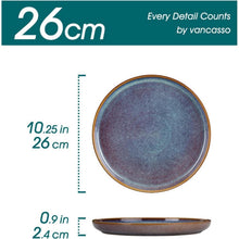 Speiseteller 6er Set 26cm Lavendelblau Steingut Modern