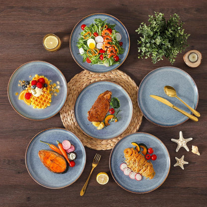Speiseteller 6er Set 26cm Lavendelblau Steingut Modern