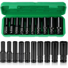 Steckschlüsselsatz 1/2 Zoll, 10-teilig, Vielzahn Nüsse, Chrom-Vanadium-Stahl
