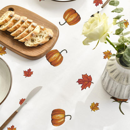 Runde Tischdecke 140 cm Herbst Dekor Sonnenblumen Weiß