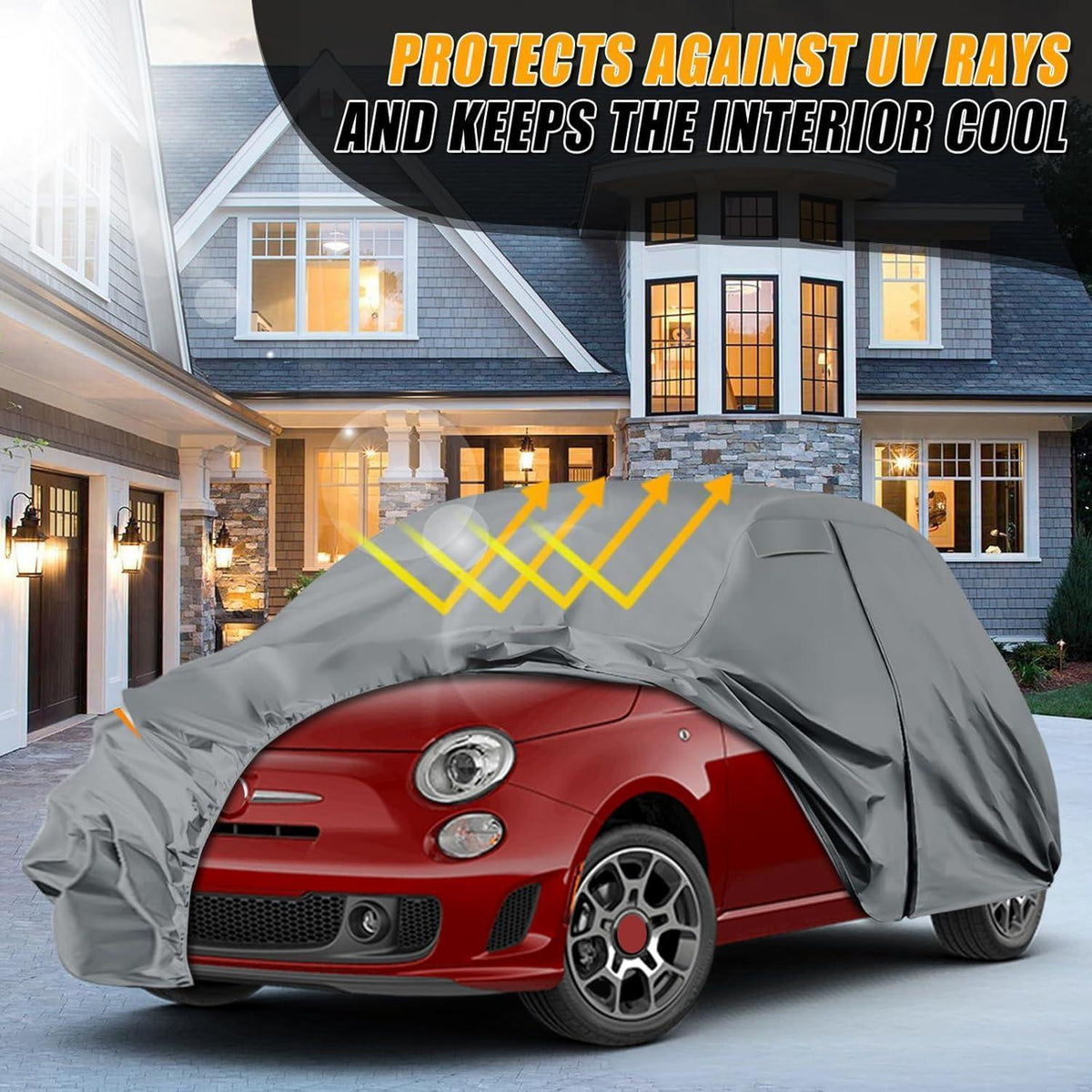 Autoabdeckung wasserdicht FIAT 500 2007-2025 Allwetter Schutzhülle