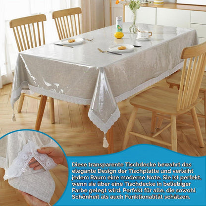 Transparente Tischdecke 180x140cm – Wasserdicht & Fettbeständig