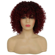 Rote Lockige Afro Perücke – Burgund Wellig & Fluffy für Cosplay