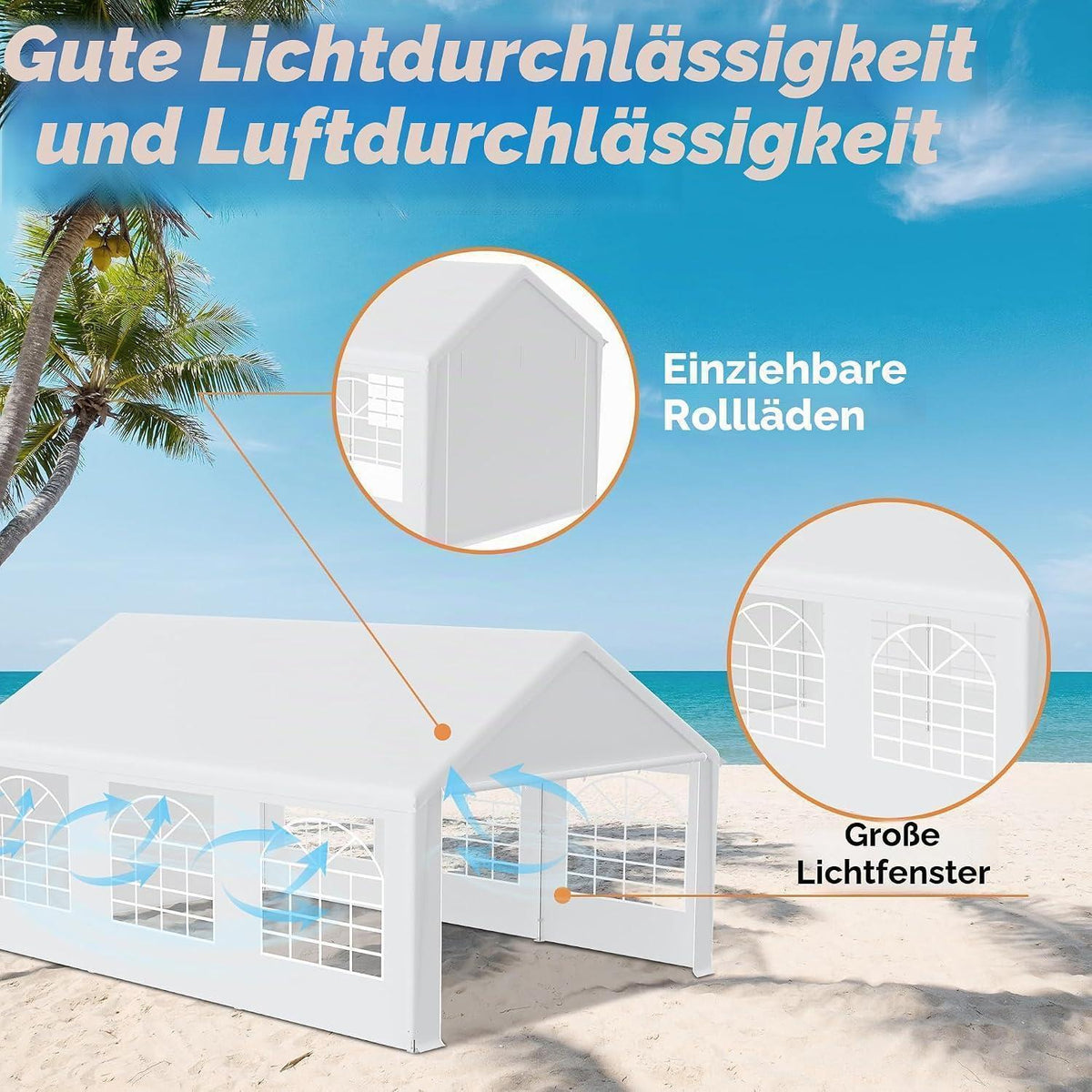 4x6m Partyzelt mit Seitenwänden – Wasserdicht & Stabil