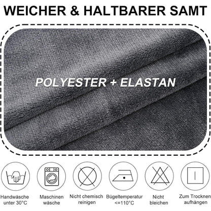 Stretch Samt Stuhlhussen Set - Grau, 4er Pack, Large
