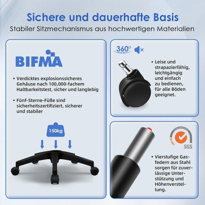 Hinonde Bürostuhl mit Hochklappbaren Armlehnen, ergonomisch