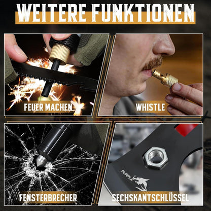 9-in-1 Survival Axt mit Hacke, Camping Multitool, Outdoor Beil