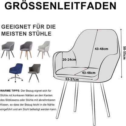 Stretch Samt Stuhlhussen Set - Braun, 4er Pack, Large