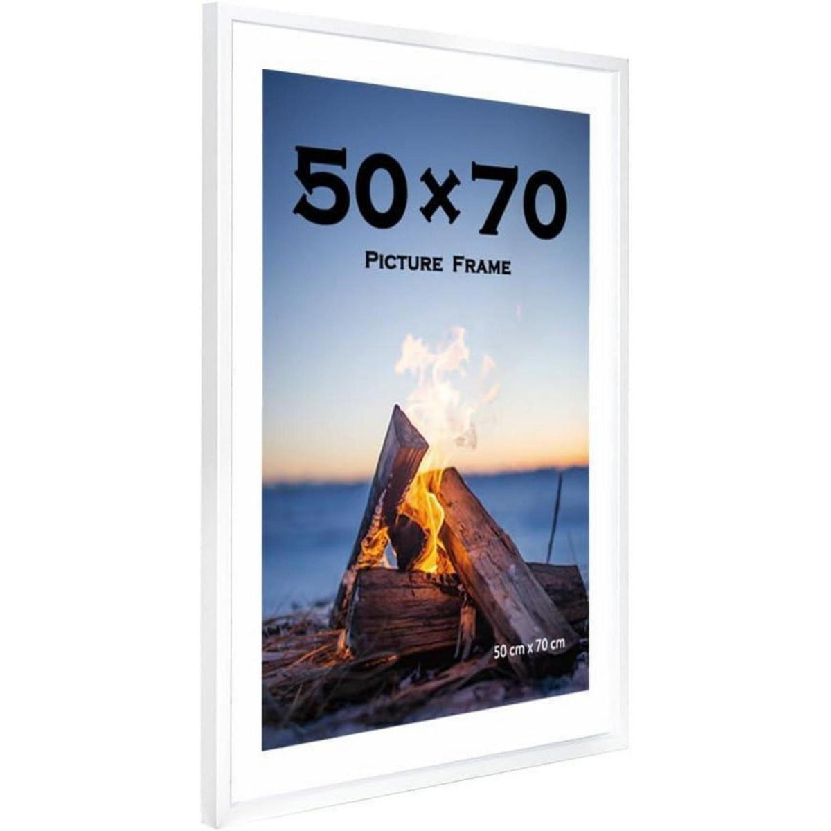 Bilderrahmen 50x70 cm Weiß Holz 3er Set Wand & Tisch