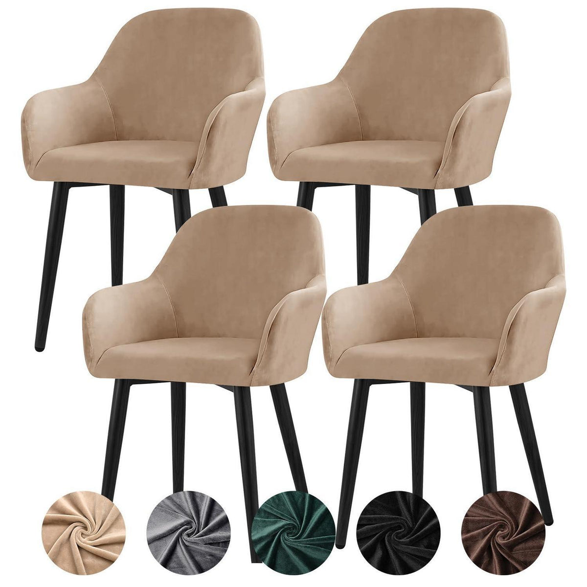 Stretch Samt Stuhlhussen Set – Abnehmbar & Waschbar