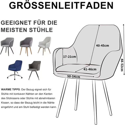 Stretch Samt Stuhlhussen Set – Abnehmbar & Waschbar