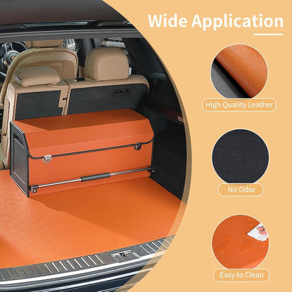 Kofferraum Organizer mit Deckel – 60L Faltbare Aufbewahrungsbox Orange