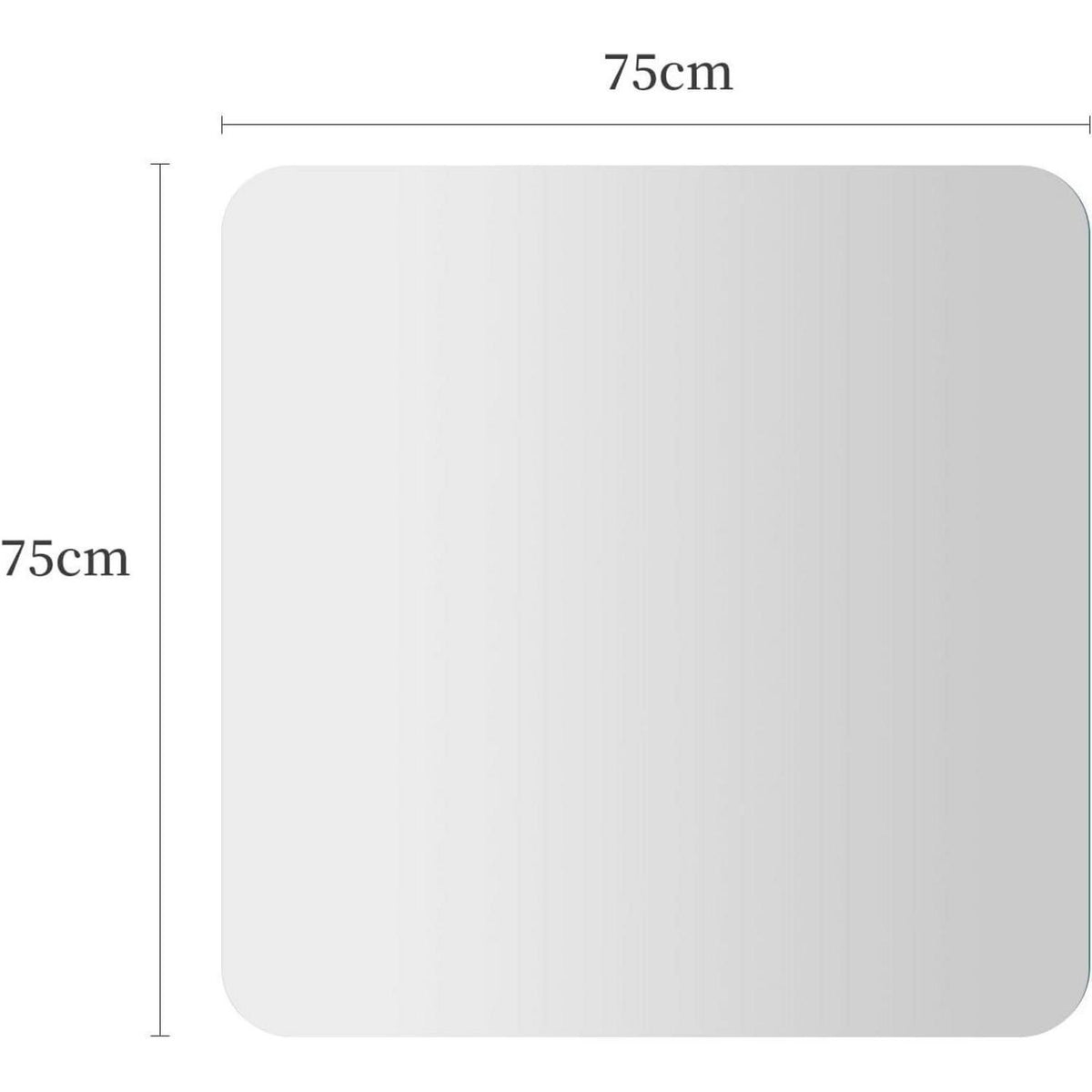 Rahmenloser Wandspiegel 75x75 cm – Rechteckig, Abgerundete Ecken