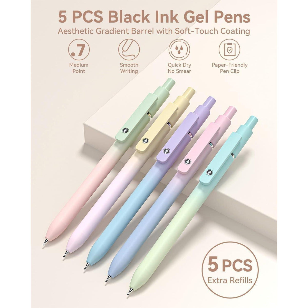 Schreibwaren-Set Mädchen: 39 Teile mit Mäppchen, Pastell-Textmarker & Gelstifte