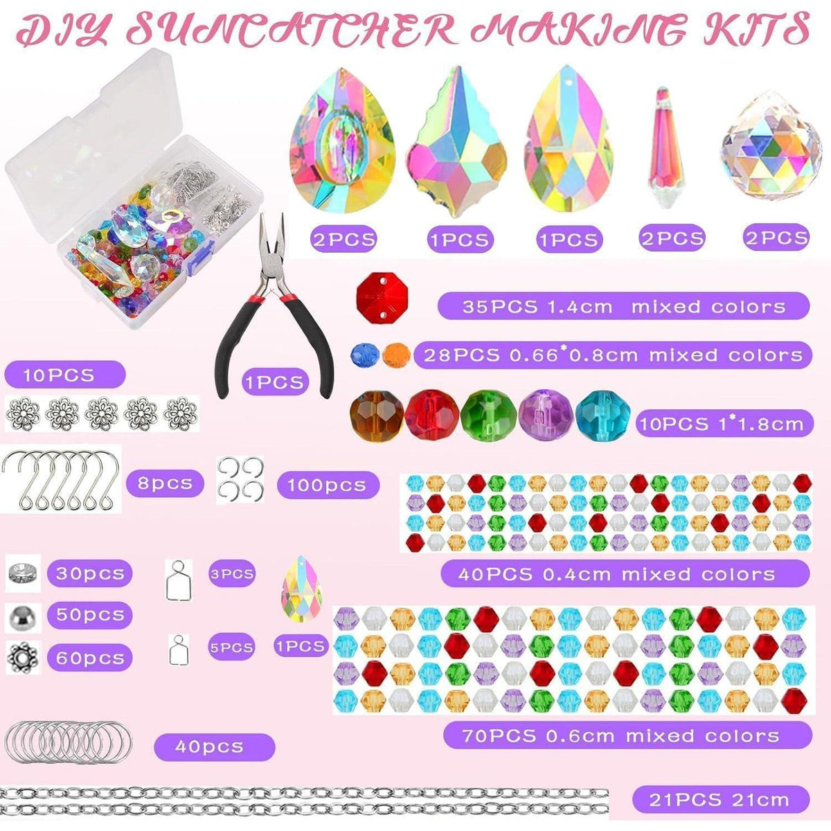 500pcs Kristall Sonnenfänger Set – DIY Regenbogen Deko