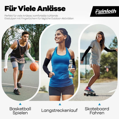 Armlinge mit Daumenloch – Sonnenschutz UPF 50+ Schwarz