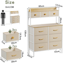 Kommode mit 9 Schubladen – Schlafzimmer Möbel in Beige