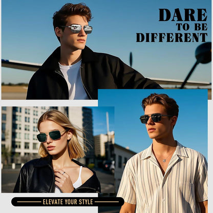 CGID Herren Sonnenbrille Pilotenbrille Polarisiert Al-Mg