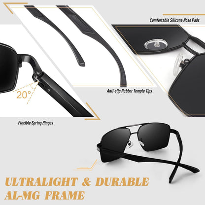 CGID Polarisierte Pilotenbrille Al-Mg Metallrahmen UV400 Schutz