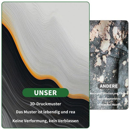Marmor Bettwäsche Set Grau Gold 135x200cm - 3D Effekt & Luxus