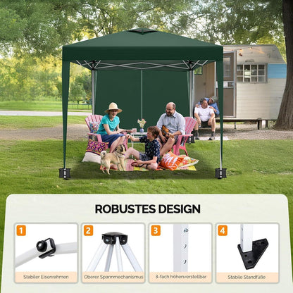 3x3m Gazebo mit 4 Wänden & Sandsäcken – Wasserdicht & UV-Schutz