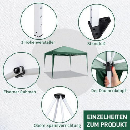 3x3m Gazebo – Wasserdicht, UV-Schutz für Garten & Events