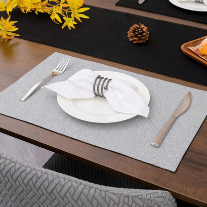 Abwaschbare Tischsets 6er Set Grau Rechteckig