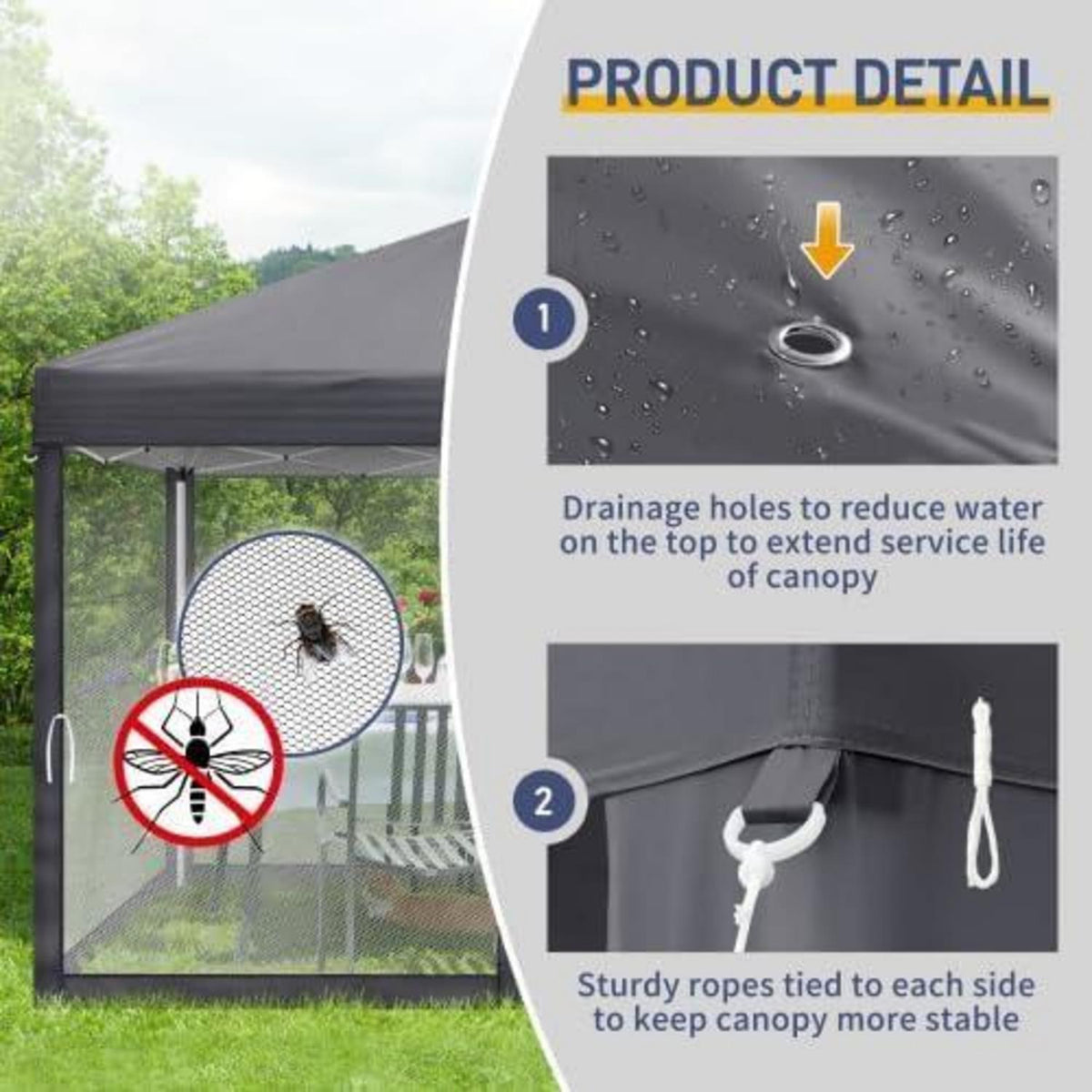 3x3m Gazebo – Wasserdicht, UV-Schutz & Mesh-Seitenteile