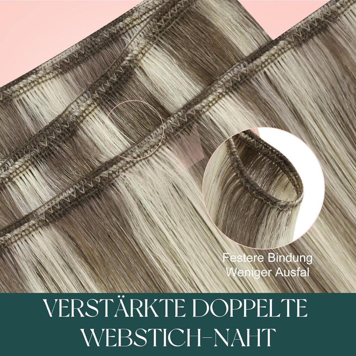 Echthaar Tressen Blond – 45cm, 100g, #P8/60